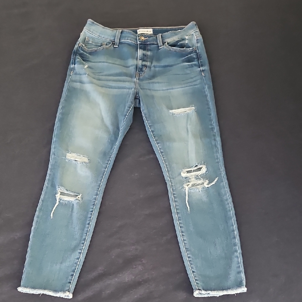 Studio Blue Distressed Blue Ankle Jeans